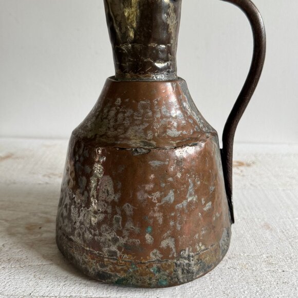 Vintage Metal Jug With Lots of Tarnishing and Wear - Picture 4 of 10